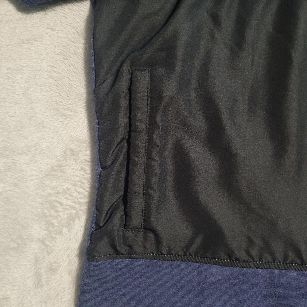 Champion Hoodie Mens Large Blue Black 1/2 Zip Fleece Pullover Pockets Athletic - Picture 4 of 12
